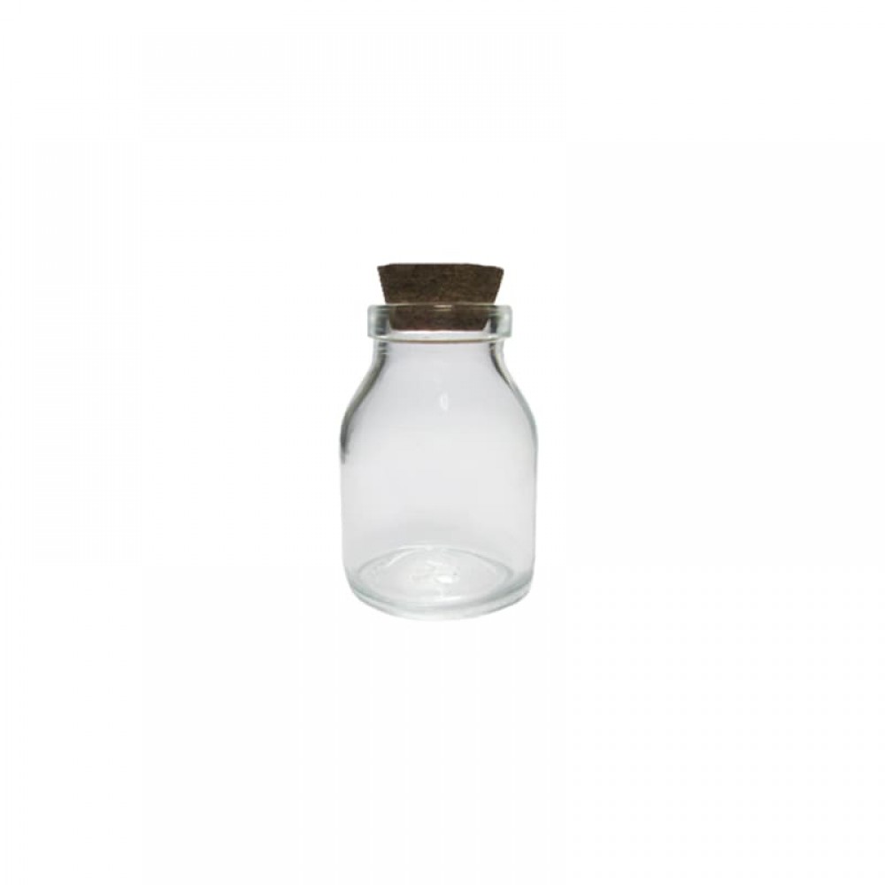 بطری شیشه ای فانتزی سایز متوسط مدل ساده با چوب پنبه