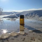 مینی بطری شیشه ای دردار رنگی درپوش دار
