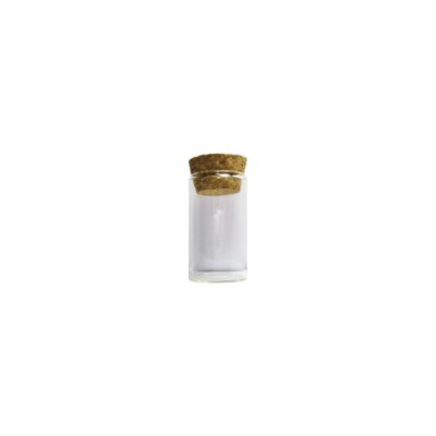 جار شیشه ای کوچک مدل استوانه ای سایز 4 سانتی متر چوب پنبه دار