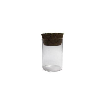 جار شیشه‌ ای فانتزی کوچک با درب چوب پنبه ای سایز 5.5 سانتی متر