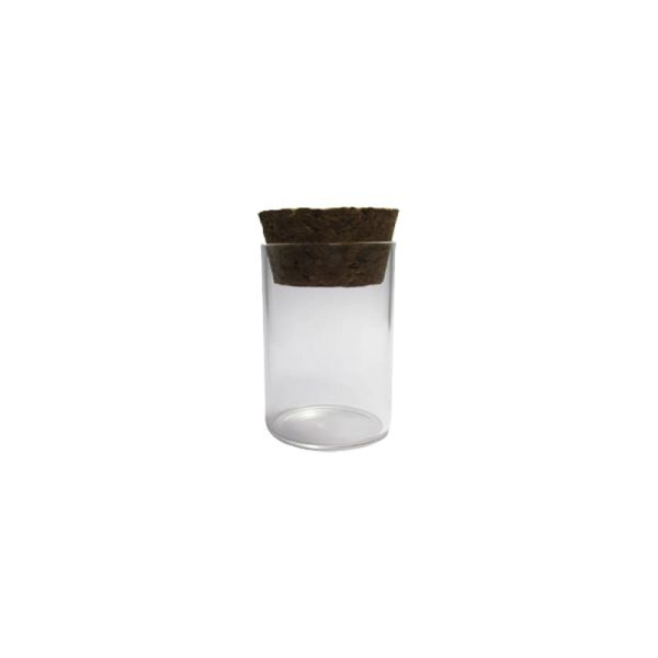 جار شیشه‌ ای فانتزی کوچک با درب چوب پنبه ای سایز 5.5 سانتی متر