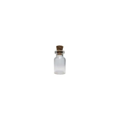 بطری کوچک شیشه‌ای چوب پنبه دار 3 سی سی