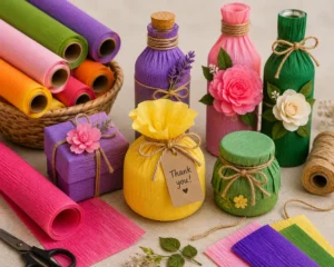 جعبههای هدیه تزیین شده با کاغذ کشی رنگی، مناسب بستهبندی گیفت، هدیه دستساز و تزئینات مناسبتی