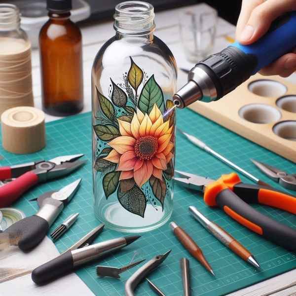 آموزش طراحی روی بطری شیشه ای