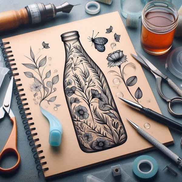 بطری شیشه ای طرح