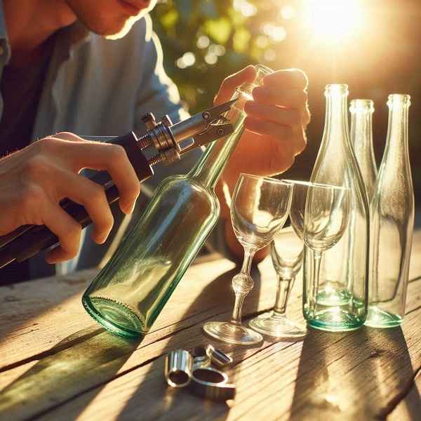 تبدیل بطری شیشه ای به لیوان