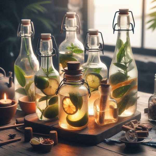استفاده از بطری شیشه ای برای گلدان