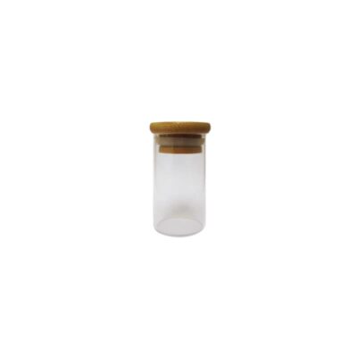 جار شیشه ای ادویه 55 میل بادرب چوبی