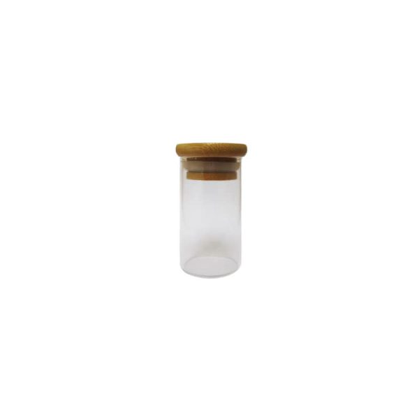 جار شیشه ای ادویه 55 میل بادرب چوبی