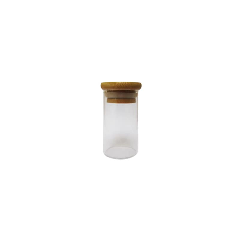جار شیشه ای ادویه 55 میل بادرب چوبی