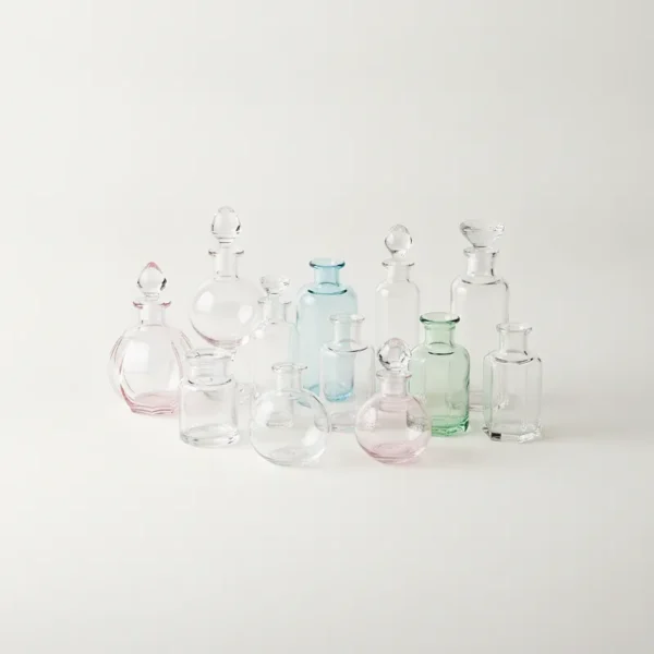 بطری شیشه ای فانتزی کوچک مناسب دکور و تزئین
