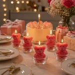 شمع خرس تدی گل گلی برای جشن ها و مراسم های شادی