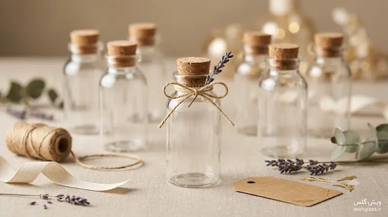 بطری شیشه ای چوب پنبه ای مناسب ساخت گیفت و هدیه