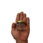 شیشه گیفت عسل طرح مکعبی با درب فلزی بادوام
