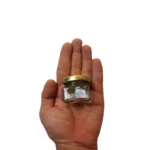 شیشه گیفت عسل طرح مکعبی کوتاه با درب فلزی محکم و بادوام