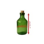 بطری شیشه ای سبز با درب چوب پنبه طبیعی طرح کلاسیک