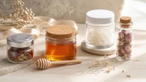 شیشه کوچک درب دار گیفتی برای ادویه، نبات و بستهبندی هدیه