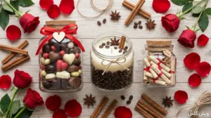 سه مدل متنوع گیفت شیشه ای ولنتاین با شکلات، شمع و پیام‌های عاشقانه